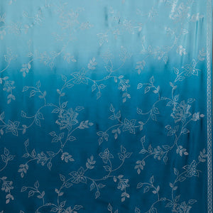 Turquoise Blue Stonework Satin Saree