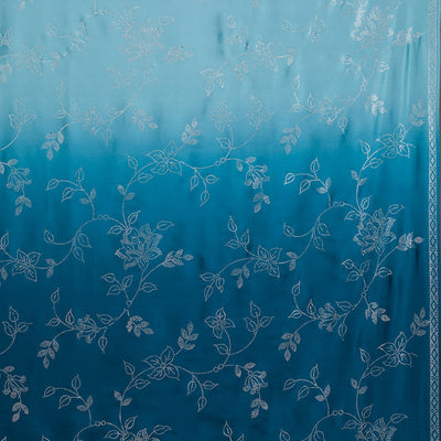 Turquoise Blue Stonework Satin Saree