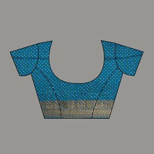 Turquoise Blue Zariwork Georgette Saree