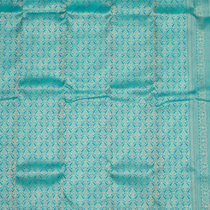 Turquoise Blue Zariwork Pure Silk Saree