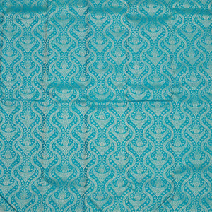 Turquoise Blue Zariwork Pure Silk Saree