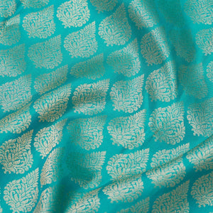 Turquoise Blue Zariwork Pure Silk Saree