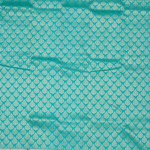 Turquoise Blue Zariwork Pure Silk Saree