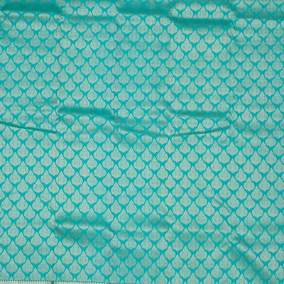 Turquoise Blue Zariwork Pure Silk Saree