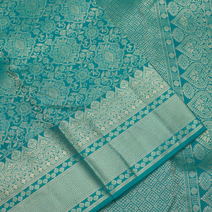 Turquoise Blue Zariwork Pure Silk Saree