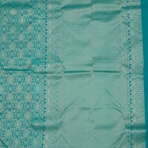 Turquoise Blue Zariwork Pure Silk Saree