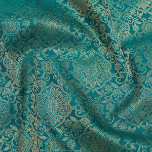 Turquoise Blue Zariwork Pure Silk Saree