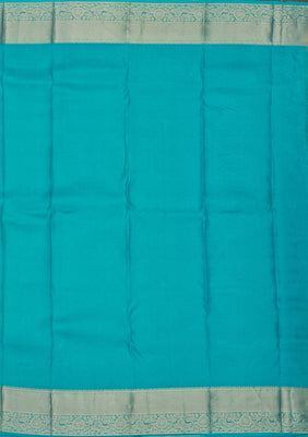 Turquoise Blue Zariwork Pure Silk Saree