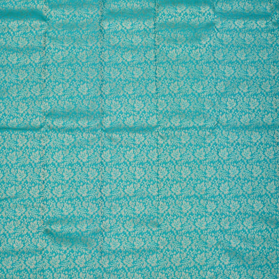 Turquoise Blue Zariwork Pure Silk Saree