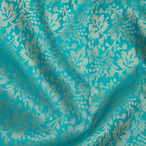 Turquoise Blue Zariwork Pure Silk Saree