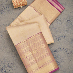 White Zariwork Pure Silk Saree