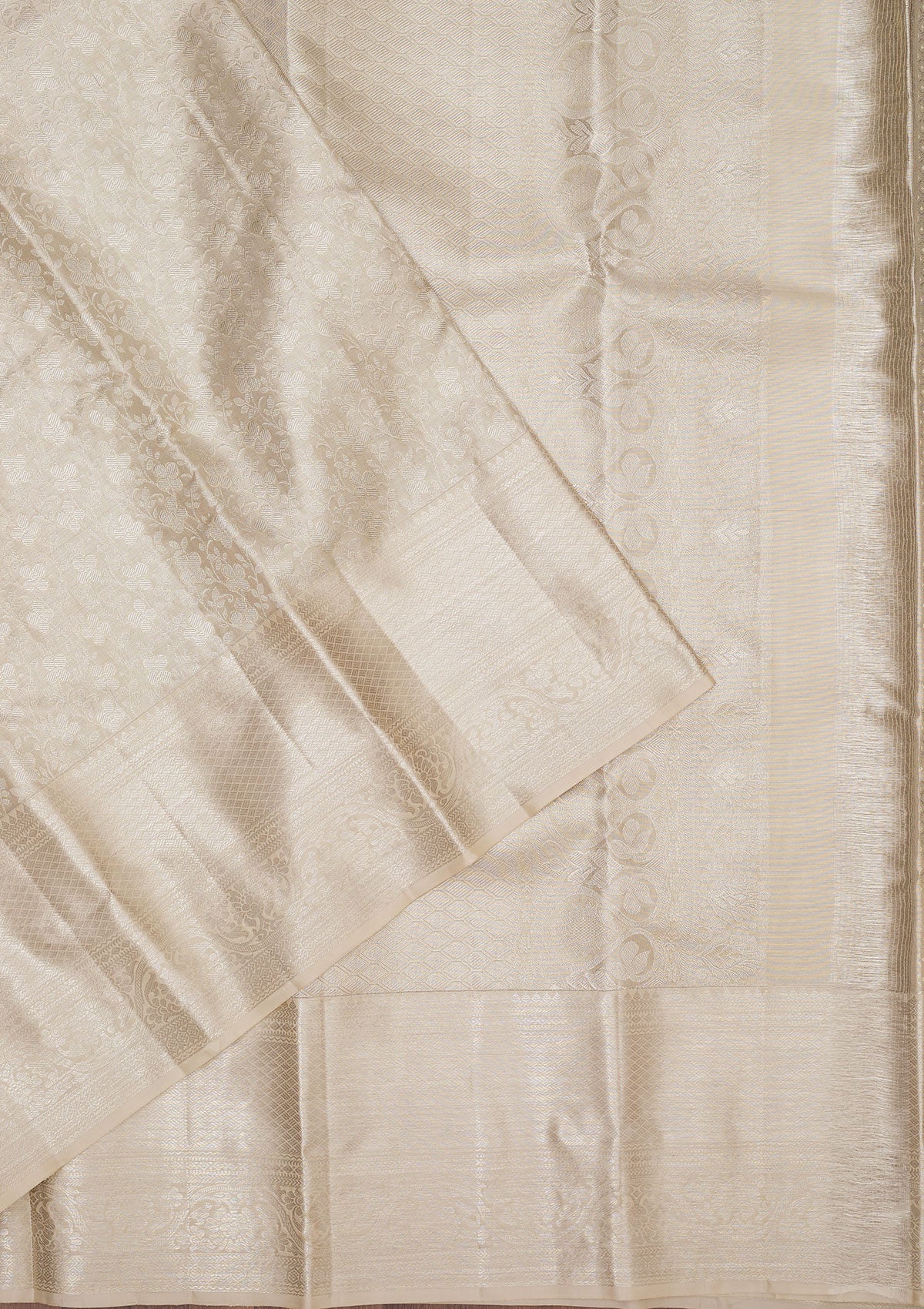 White Zariwork Pure Silk Saree