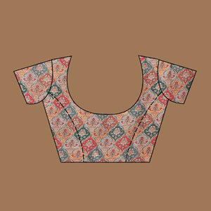 Wine Printed Tissue Saree