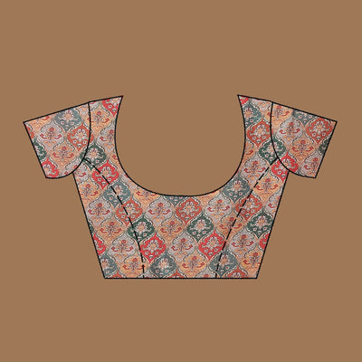 Wine Printed Tissue Saree