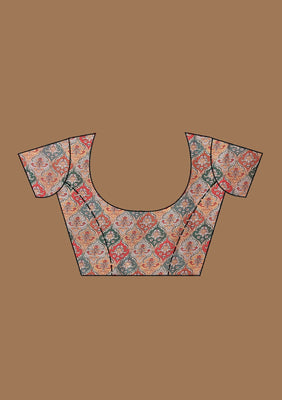 Wine Printed Tissue Saree