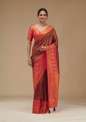 Wine Zariwork Art Silk Saree