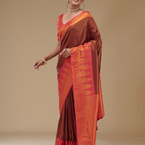 Wine Zariwork Art Silk Saree