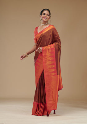 Wine Zariwork Art Silk Saree