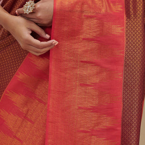 Wine Zariwork Art Silk Saree