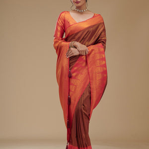 Wine Zariwork Art Silk Saree