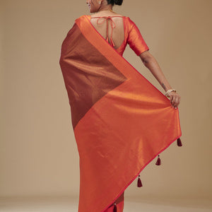 Wine Zariwork Art Silk Saree