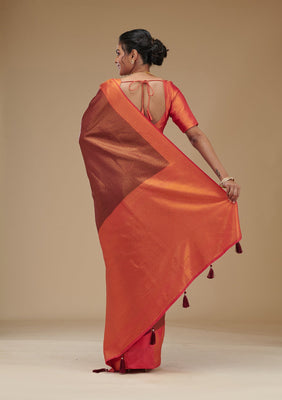 Wine Zariwork Art Silk Saree