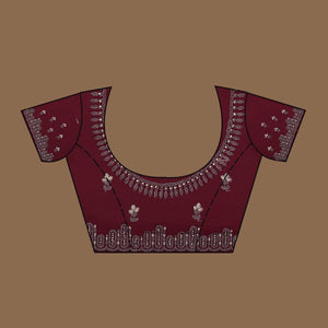Wine Zariwork Georgette Saree