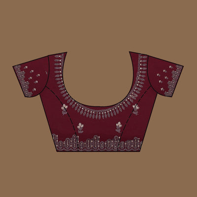 Wine Zariwork Georgette Saree