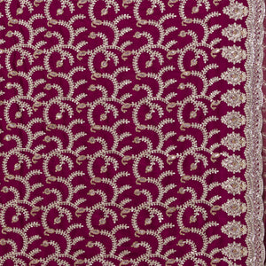 Wine Zariwork Georgette Saree