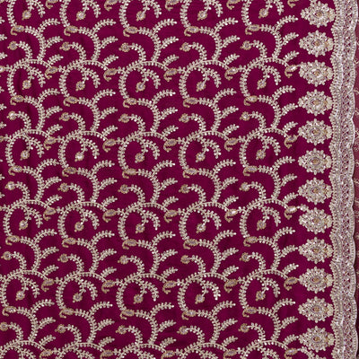 Wine Zariwork Georgette Saree