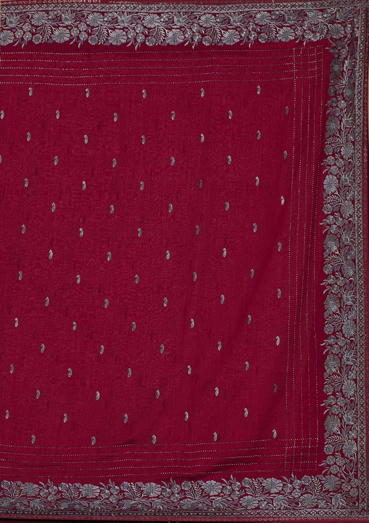 Wine Zariwork Georgette Saree