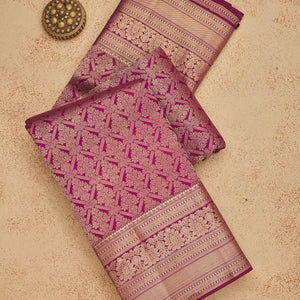 Wine Zariwork Pure Silk Saree