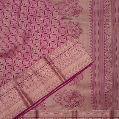 Wine Zariwork Pure Silk Saree