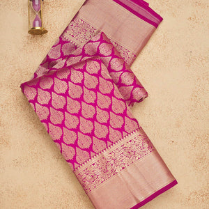 Wine Zariwork Pure Silk Saree