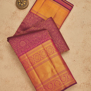 Wine Zariwork Pure Silk Saree