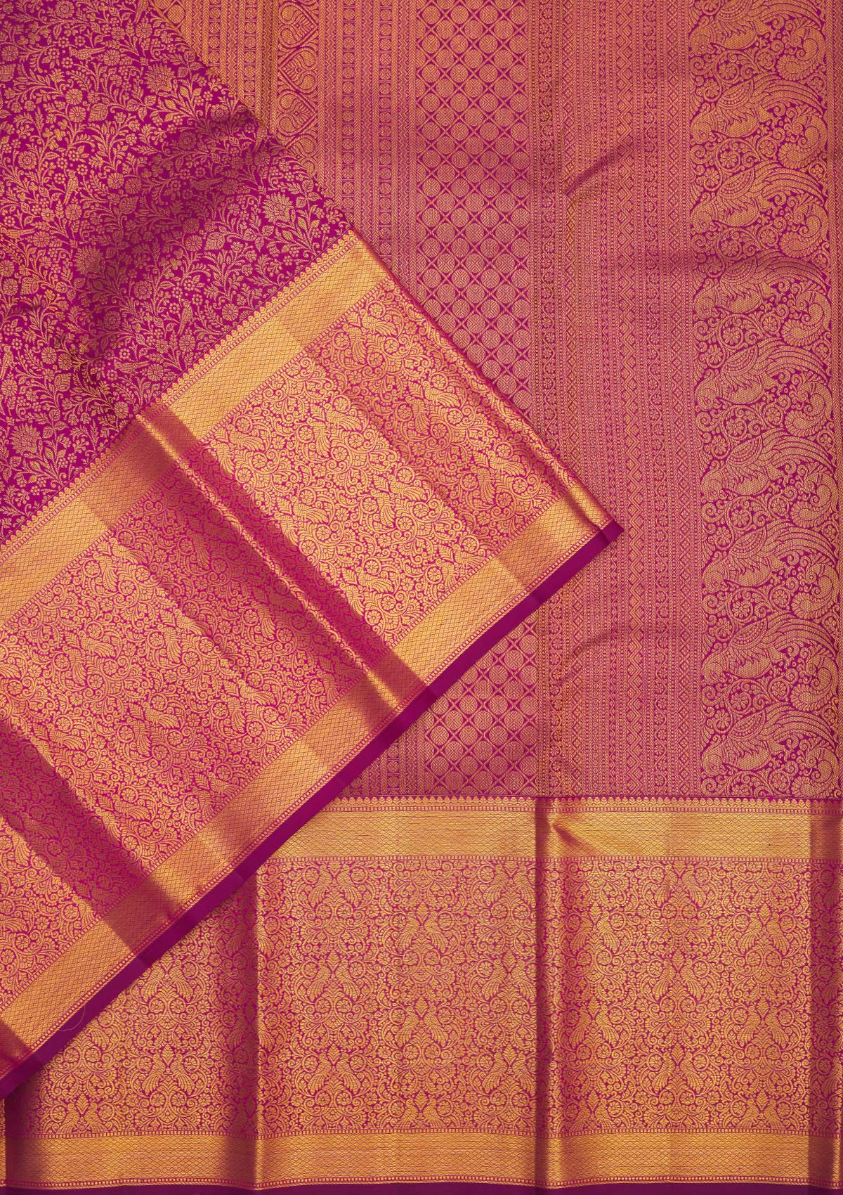 Wine Zariwork Pure Silk Saree