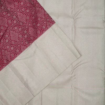 Wine Zariwork Pure Silk Saree