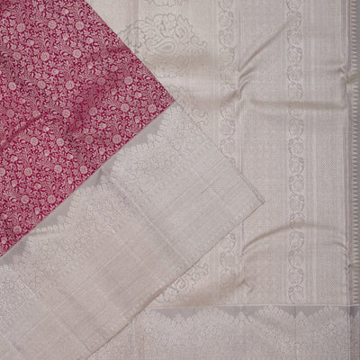 Wine Zariwork Pure Silk Saree
