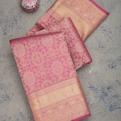 Wine Zariwork Pure Silk Saree