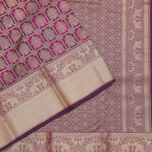 Wine Zariwork Pure Silk Saree