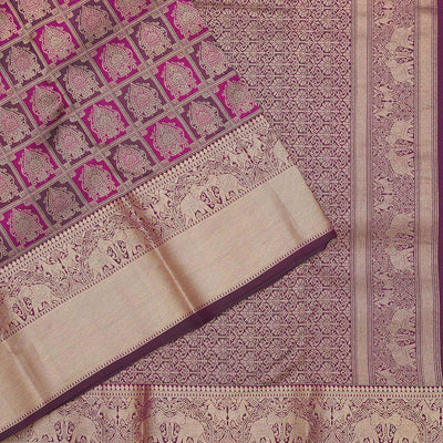 Wine Zariwork Pure Silk Saree