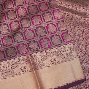 Wine Zariwork Pure Silk Saree