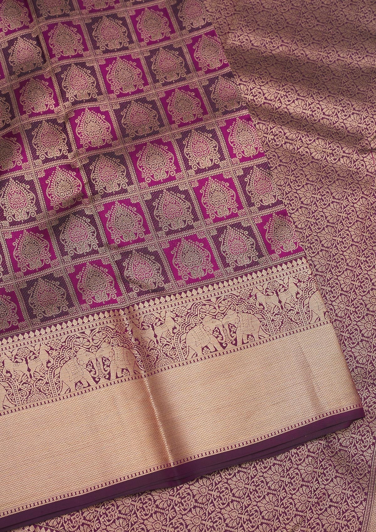 Wine Zariwork Pure Silk Saree