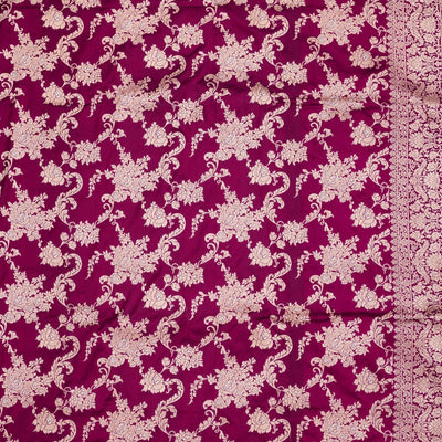 Wine Zariwork Pure Silk Saree