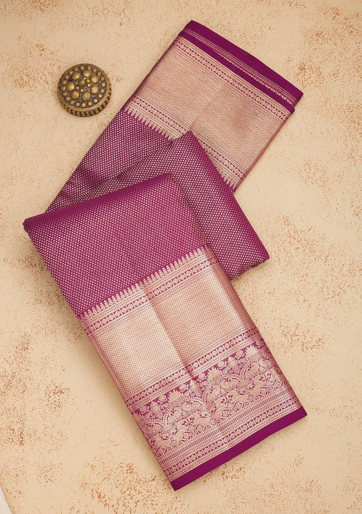 Wine Zariwork Pure Silk Saree