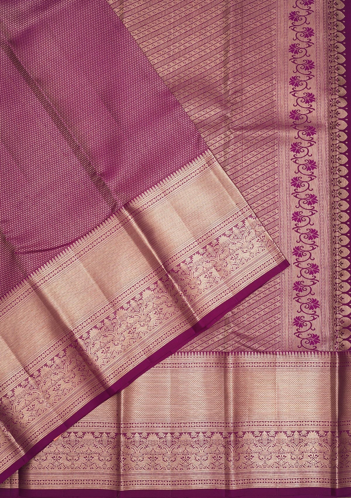 Wine Zariwork Pure Silk Saree