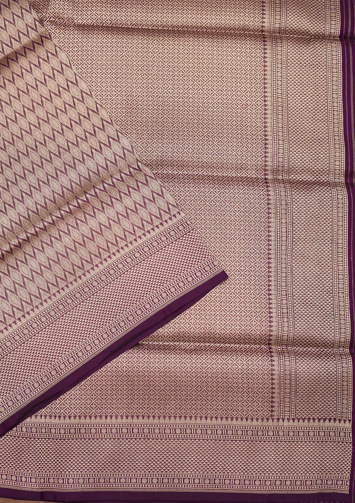 Wine Zariwork Pure Silk Saree
