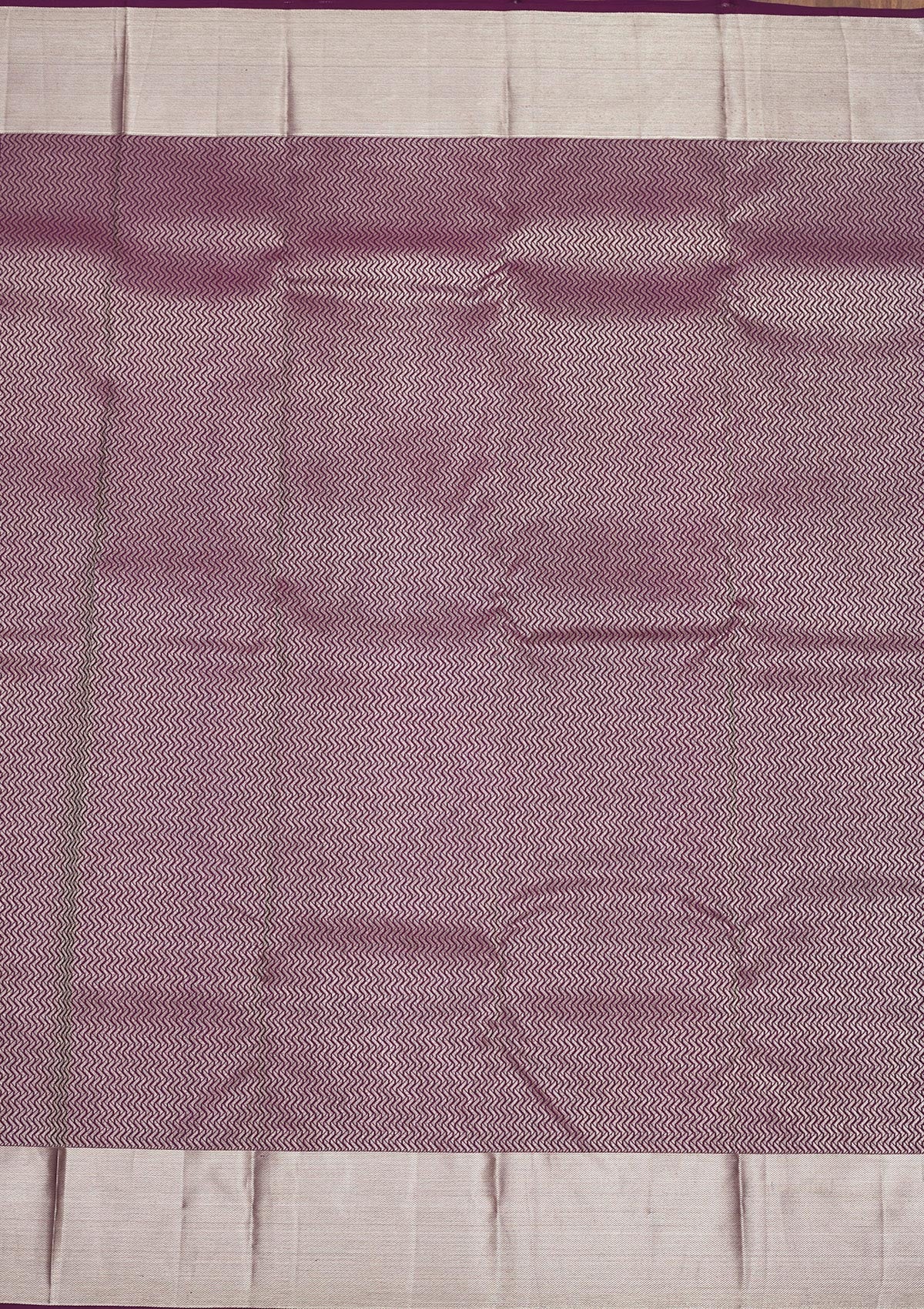 Wine Zariwork Pure Silk Saree