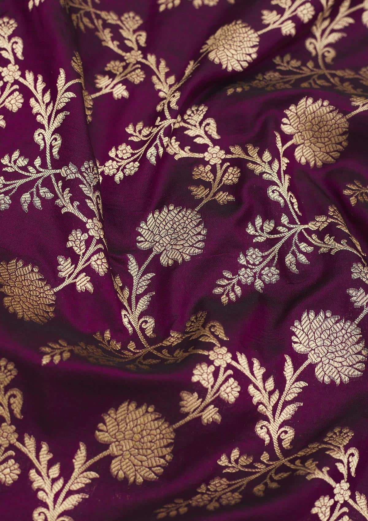 Wine Zariwork Pure Silk Saree