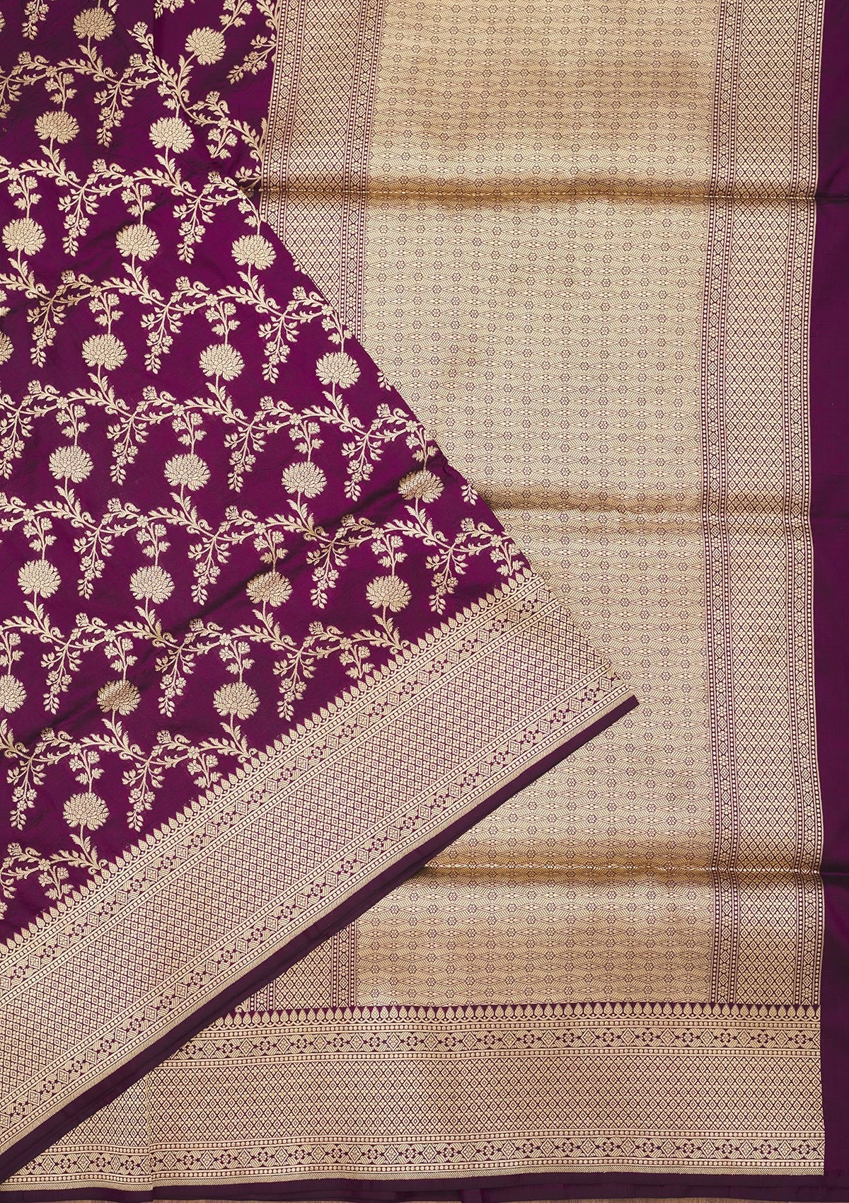 Wine Zariwork Pure Silk Saree
